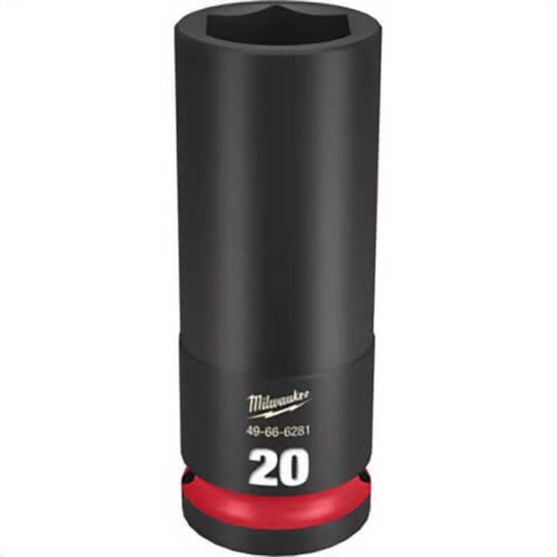 Milwaukee 49-66-6281 ShockWave Impact Duty Socket, 1/2 in Hex Drive, 20 mm Deep Socket, 6 Points