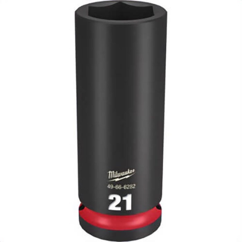 Milwaukee 49-66-6282 ShockWave Impact Duty Socket, 1/2 in Hex Drive, 21 mm Deep Socket, 6 Points