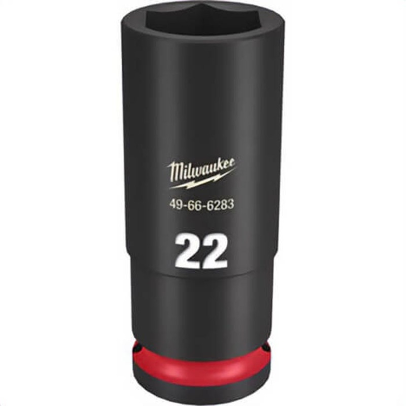 Milwaukee 49-66-6283 ShockWave Impact Duty Socket, 1/2 in Hex Drive, 22 mm Deep Socket, 6 Points
