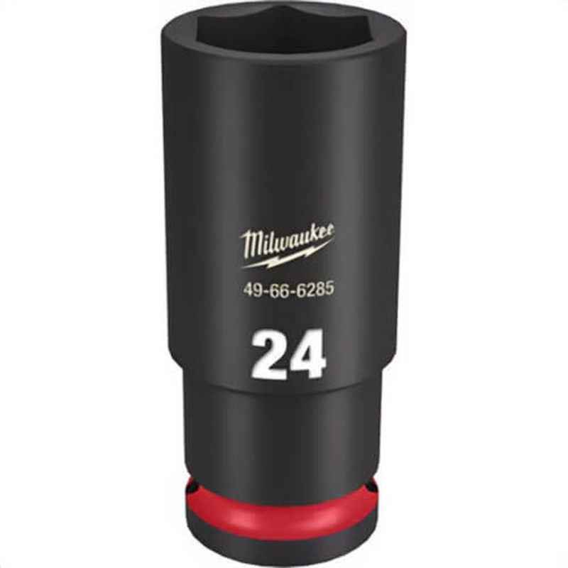 Milwaukee 49-66-6285 ShockWave Impact Duty Socket, 1/2 in Hex Drive, 24 mm Deep Socket, 6 Points