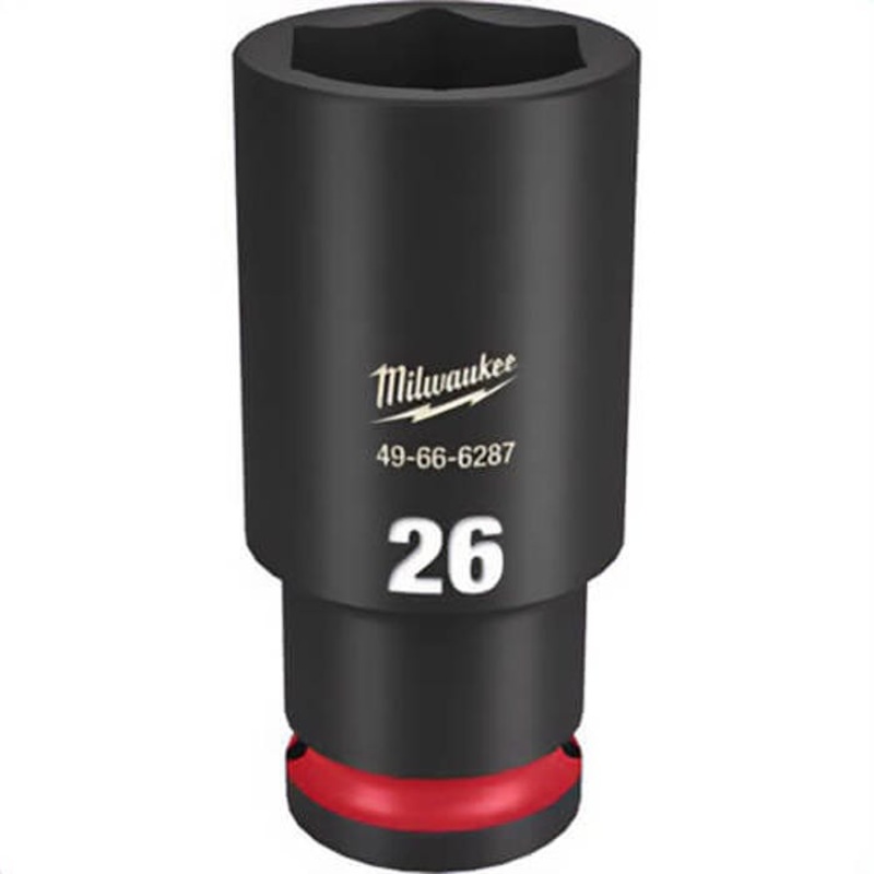 Milwaukee 49-66-6287 ShockWave Impact Duty Socket, 1/2 in Hex Drive, 26 mm Deep Socket, 6 Points
