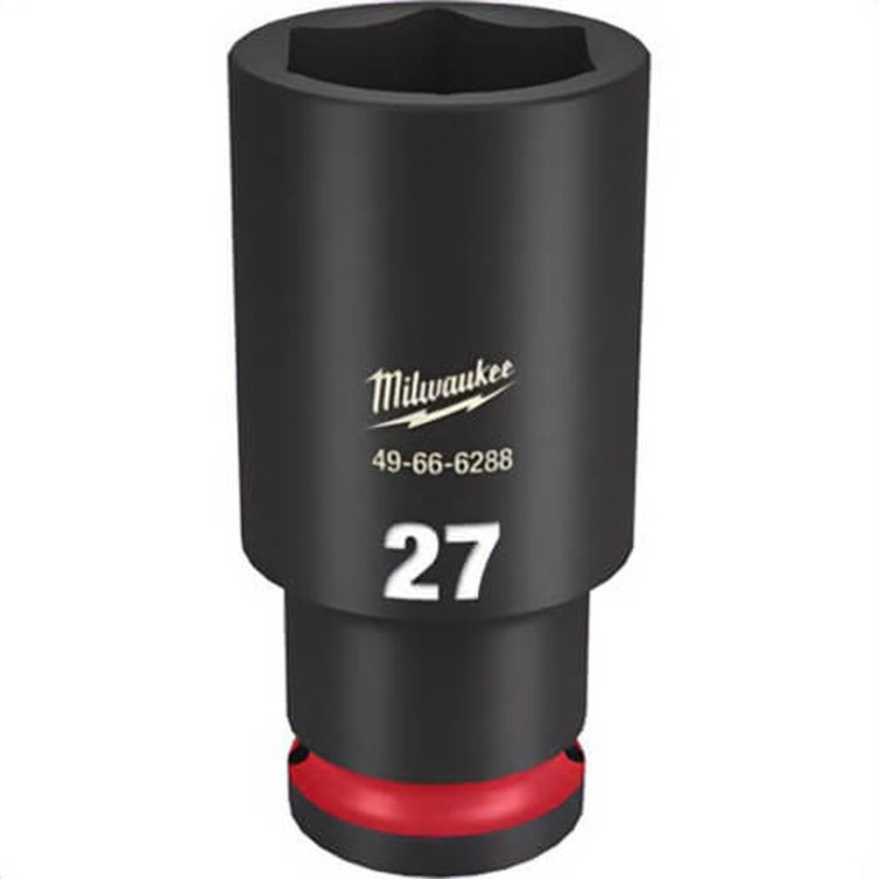 Milwaukee 49-66-6288 ShockWave Impact Duty Socket, 1/2 in Hex Drive, 27 mm Deep Socket, 6 Points