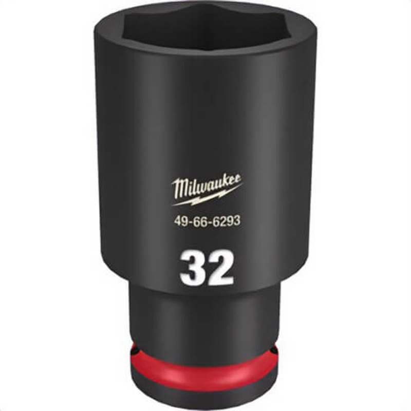 Milwaukee 49-66-6293 ShockWave Impact Duty Socket, 1/2 in Hex Drive, 32 mm Deep Socket, 6 Points