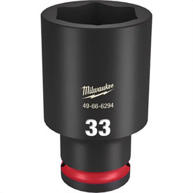 Milwaukee 49-66-6294 ShockWave Impact Duty Socket, 1/2 in Hex Drive, 33 mm Deep Socket, 6 Points