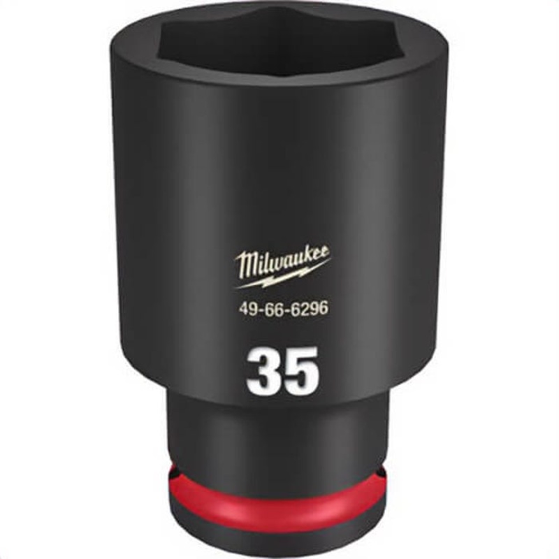Milwaukee 49-66-6296 ShockWave Impact Duty Socket, 1/2 in Hex Drive, 35 mm Deep Socket, 6 Points