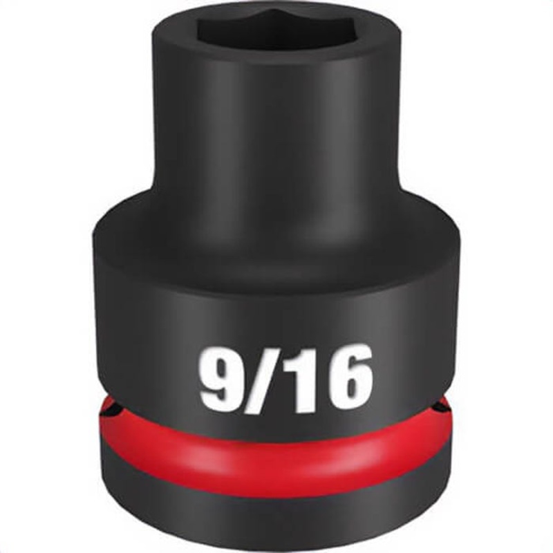 Milwaukee 49-66-6300 ShockWave Impact Duty Socket, 3/4 in Hex Drive, 9/16 in Standard Socket, 6 Points