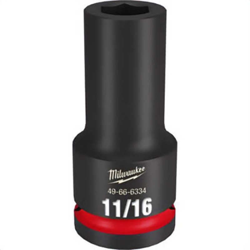 Milwaukee 49-66-6334 ShockWave Impact Duty Socket, 3/4 in Hex Drive, 11/16 in Deep Socket, 6 Points