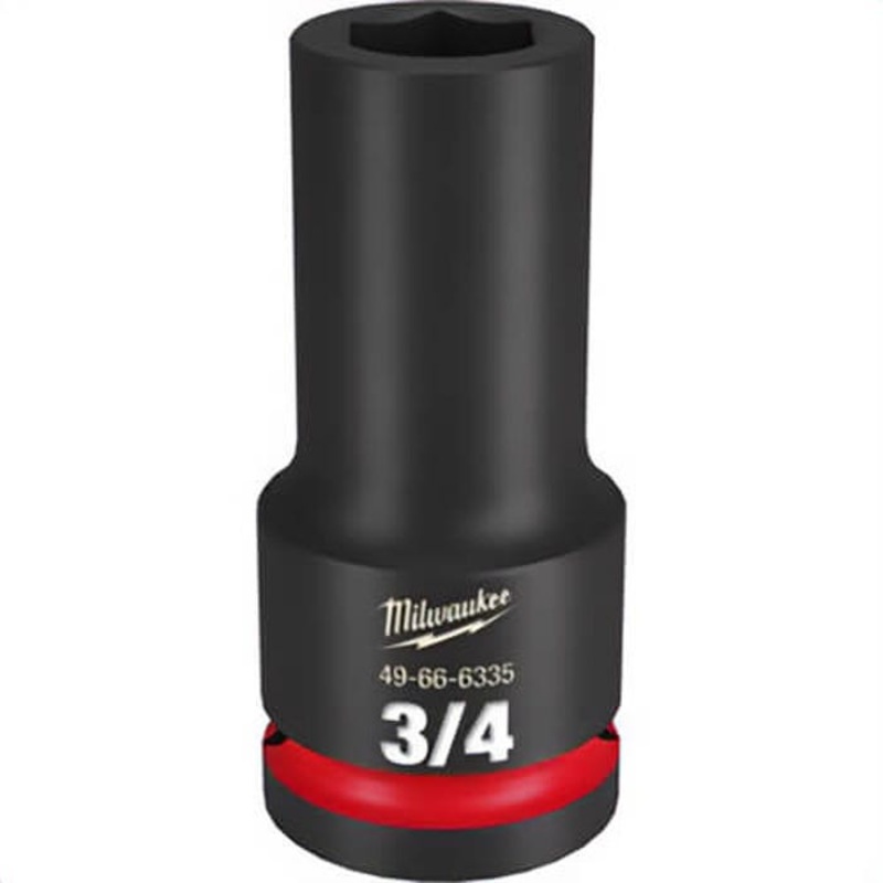 Milwaukee 49-66-6335 ShockWave Impact Duty Socket, 3/4 in Hex Drive, 3/4 in Deep Socket, 6 Points