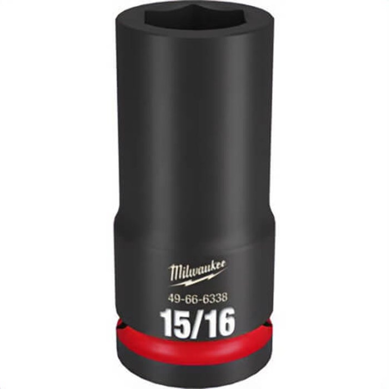 Milwaukee 49-66-6338 ShockWave Impact Duty Socket, 3/4 in Hex Drive, 15/16 in Deep Socket, 6 Points