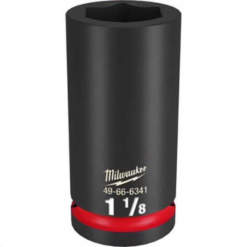 Milwaukee 49-66-6341 ShockWave Impact Duty Socket, 3/4 in Hex Drive, 1-1/8 in Deep Socket, 6 Points