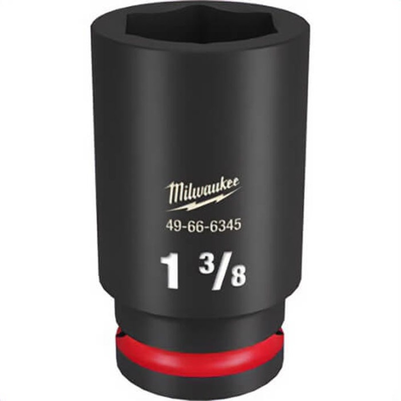 Milwaukee 49-66-6345 ShockWave Impact Duty Socket, 3/4 in Hex Drive, 1-3/8 in Deep Socket, 6 Points
