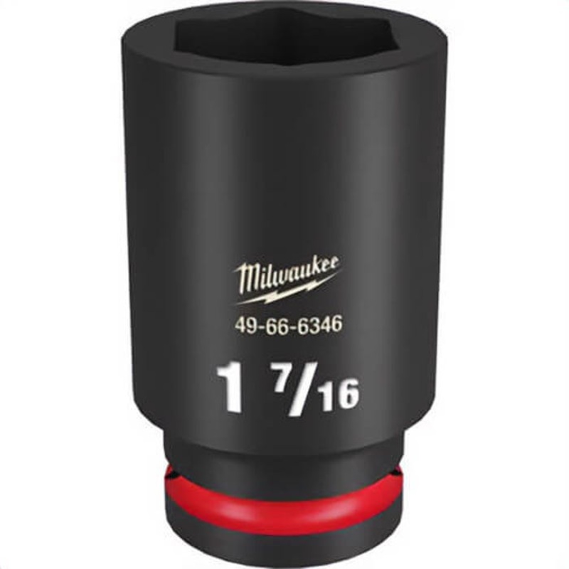 Milwaukee 49-66-6346 ShockWave Impact Duty Socket, 3/4 in Hex Drive, 1-7/16 in Deep Socket, 6 Points
