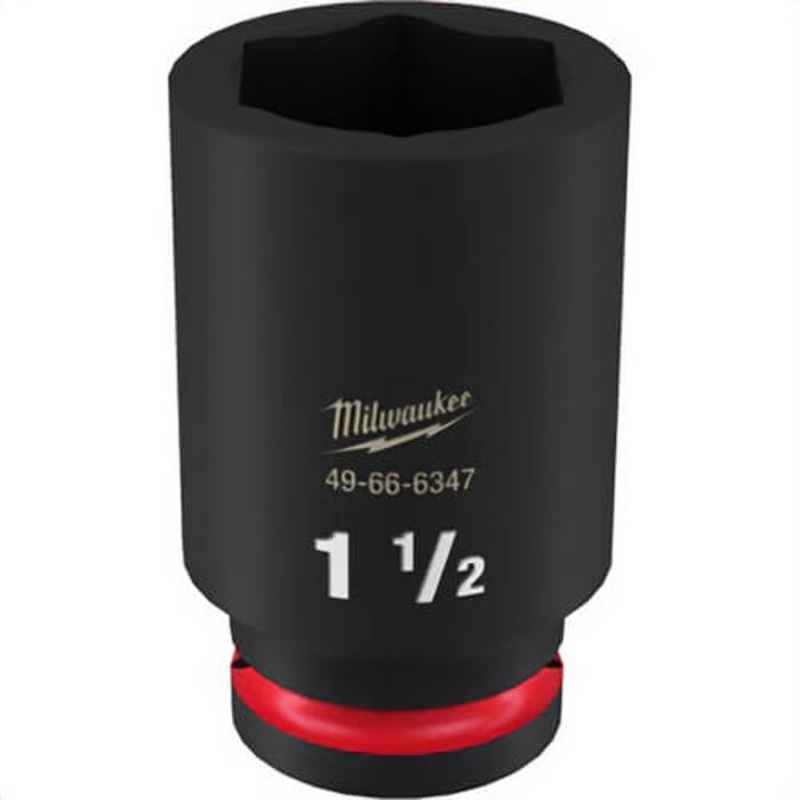 Milwaukee 49-66-6347 ShockWave Impact Duty Socket, 3/4 in Hex Drive, 1-1/2 in Deep Socket, 6 Points