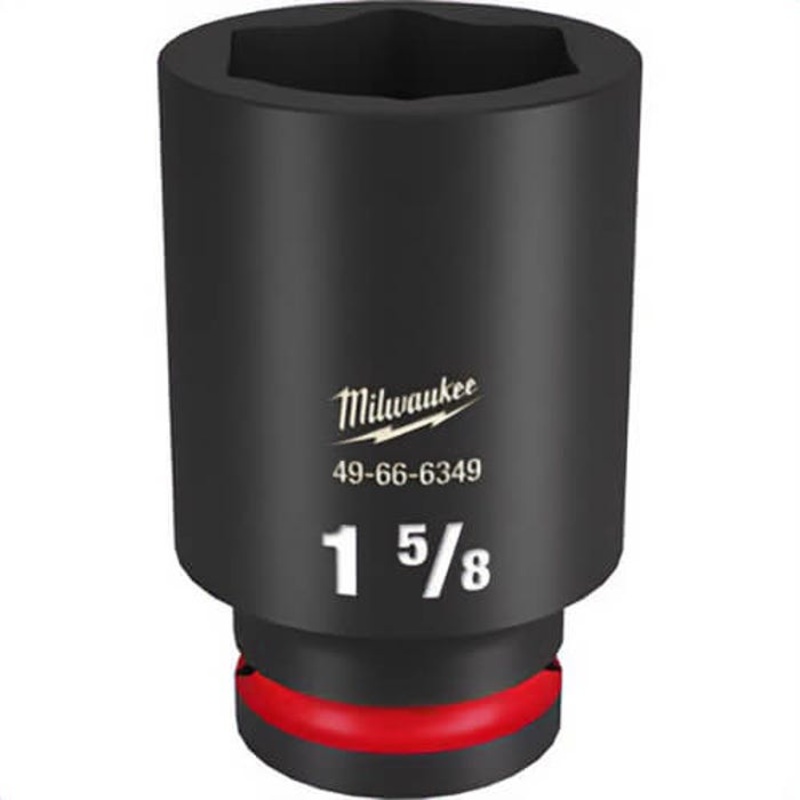 Milwaukee 49-66-6349 ShockWave Impact Duty Socket, 3/4 in Hex Drive, 1-5/8 in Deep Socket, 6 Points