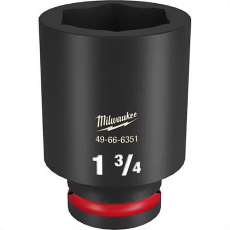 Milwaukee 49-66-6351 ShockWave Impact Duty Socket, 3/4 in Hex Drive, 1-3/4 in Deep Socket, 6 Points