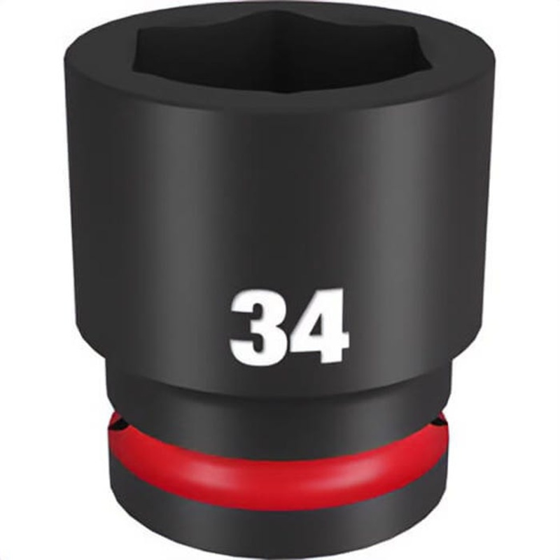 Milwaukee 49-66-6372 ShockWave Impact Duty Socket, 3/4 in Hex Drive, 34 mm Standard Socket, 6 Points