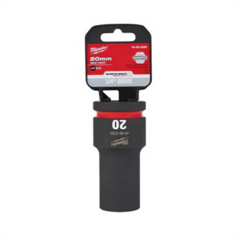 Milwaukee 49-66-6395 ShockWave Impact Duty Socket, 3/4 in Hex Drive, 20 mm Deep Socket, 6 Points