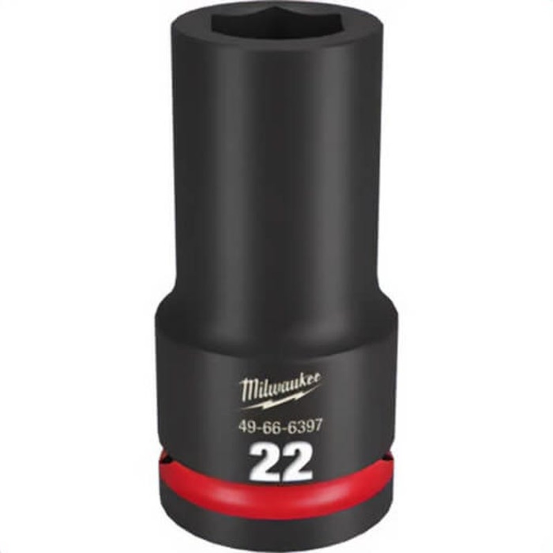 Milwaukee 49-66-6397 ShockWave Impact Duty Socket, 3/4 in Hex Drive, 22 mm Deep Socket, 6 Points