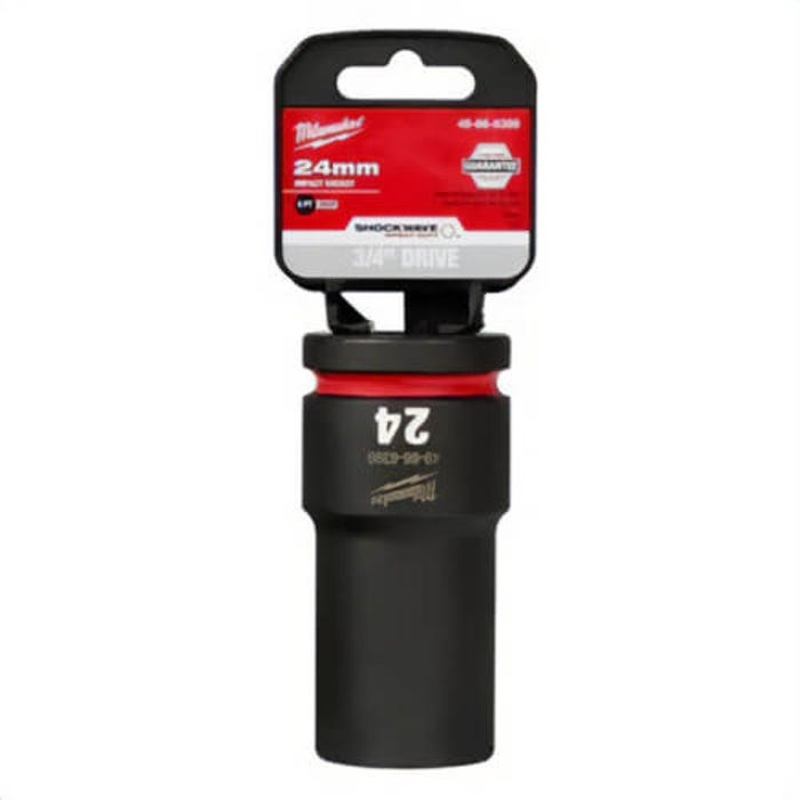 Milwaukee 49-66-6399 ShockWave Impact Duty Socket, 3/4 in Hex Drive, 24 mm Deep Socket, 6 Points