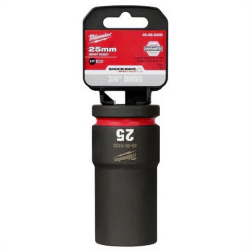 Milwaukee 49-66-6400 ShockWave Impact Duty Socket, 3/4 in Hex Drive, 25 mm Deep Socket, 6 Points