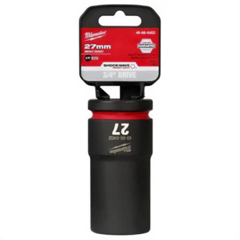 Milwaukee 49-66-6402 ShockWave Impact Duty Socket, 3/4 in Hex Drive, 27 mm Deep Socket, 6 Points
