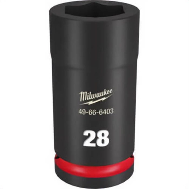 Milwaukee 49-66-6403 ShockWave Impact Duty Socket, 3/4 in Hex Drive, 28 mm Deep Socket, 6 Points