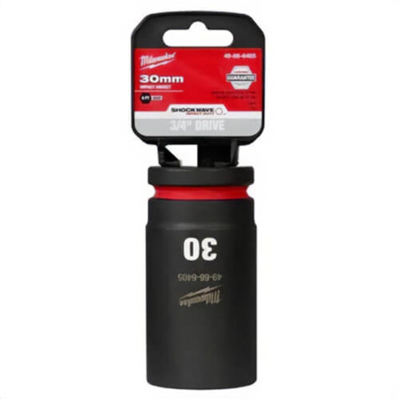 Milwaukee 49-66-6405 ShockWave Impact Duty Socket, 3/4 in Hex Drive, 30 mm Deep Socket, 6 Points