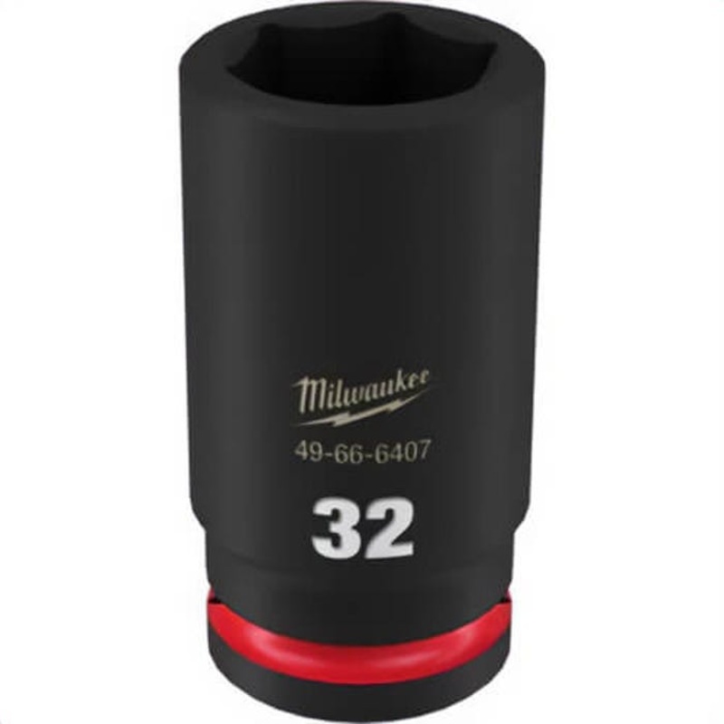 Milwaukee 49-66-6407 ShockWave Impact Duty Socket, 3/4 in Hex Drive, 32 mm Deep Socket, 6 Points
