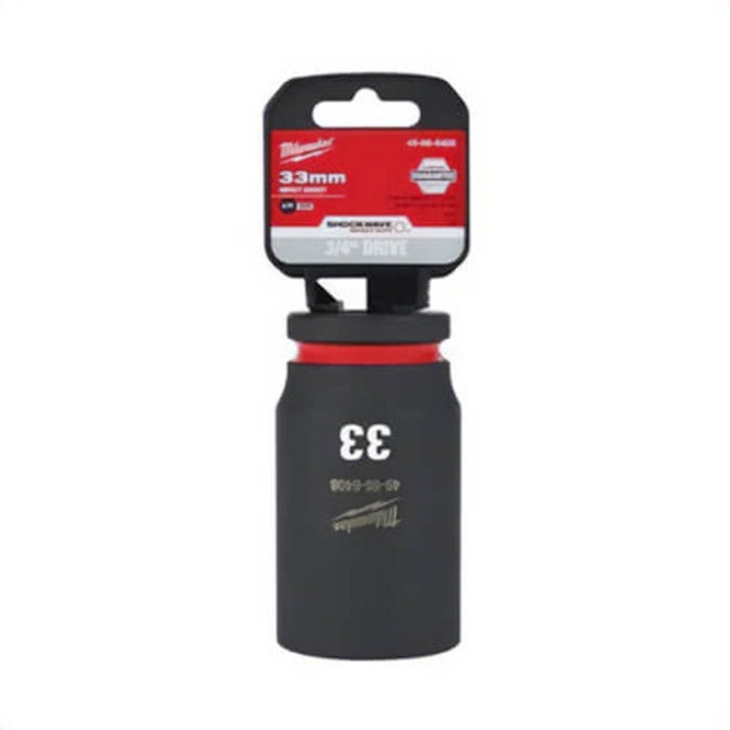 Milwaukee 49-66-6408 ShockWave Impact Duty Socket, 3/4 in Hex Drive, 33 mm Deep Socket, 6 Points