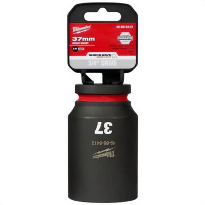 Milwaukee 49-66-6412 ShockWave Impact Duty Socket, 3/4 in Hex Drive, 37 mm Deep Socket, 6 Points