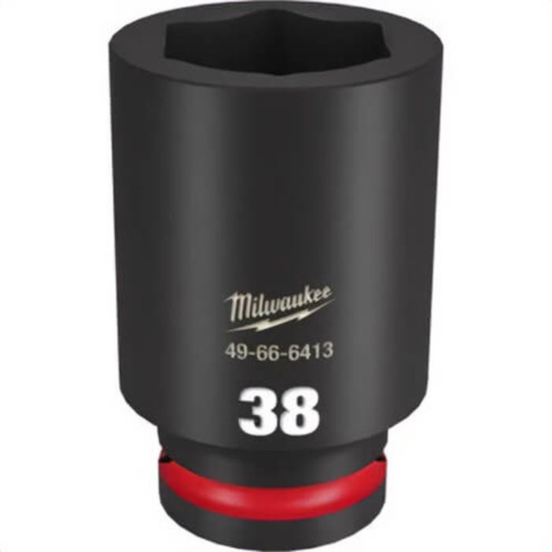 Milwaukee 49-66-6413 ShockWave Impact Duty Socket, 3/4 in Hex Drive, 38 mm Deep Socket, 6 Points
