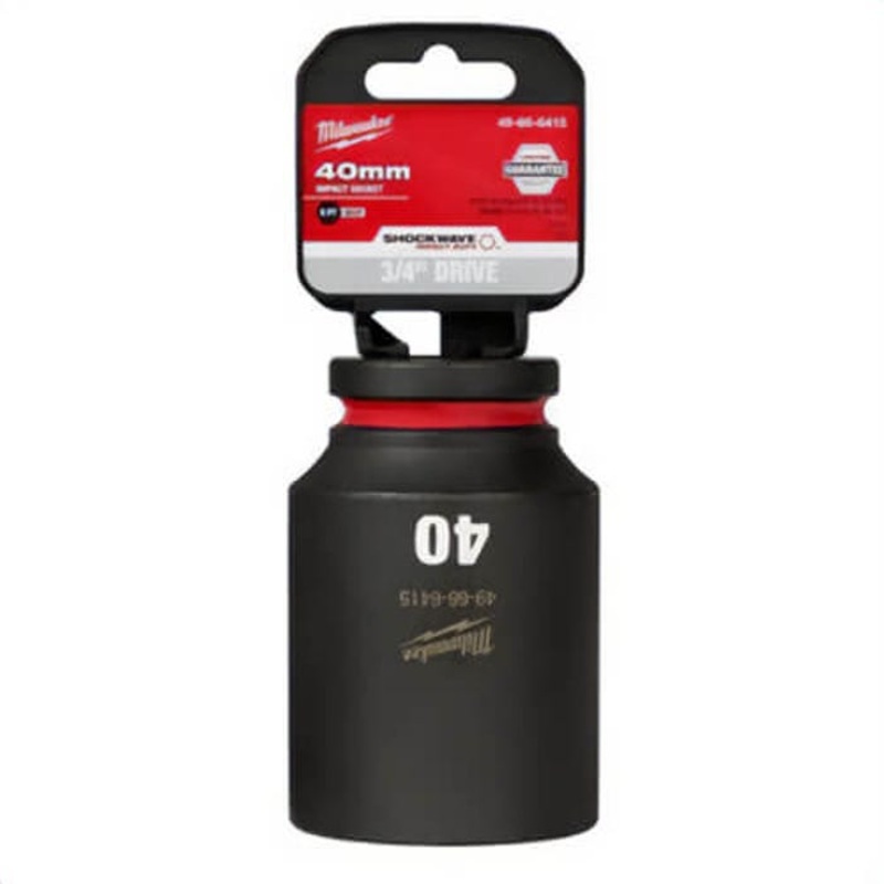Milwaukee 49-66-6415 ShockWave Impact Duty Socket, 3/4 in Hex Drive, 40 mm Deep Socket, 6 Points