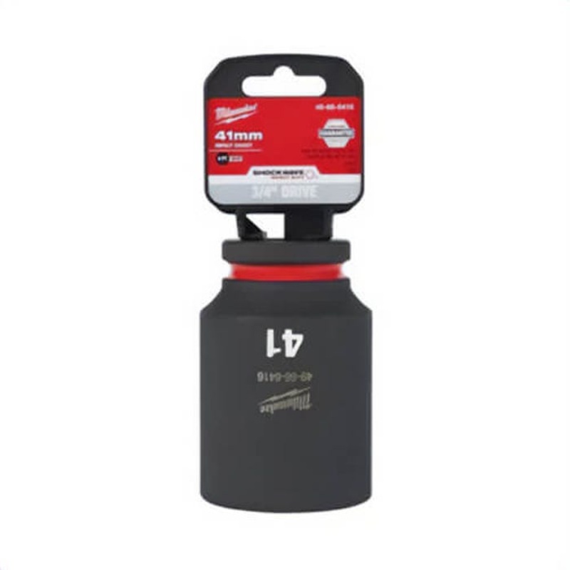 Milwaukee 49-66-6416 ShockWave Impact Duty Socket, 3/4 in Hex Drive, 41 mm Deep Socket, 6 Points