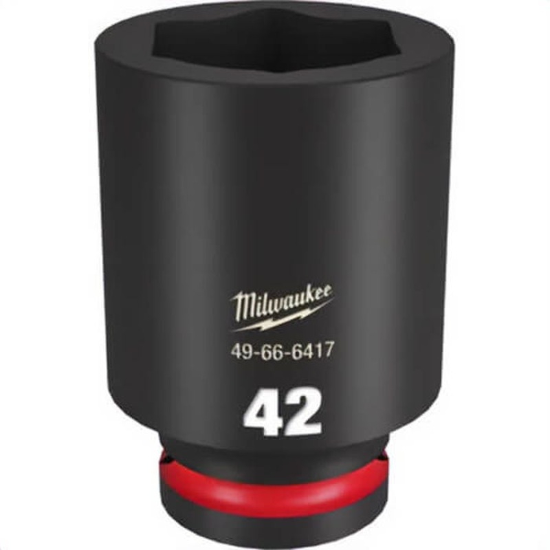Milwaukee 49-66-6417 ShockWave Impact Duty Socket, 3/4 in Hex Drive, 42 mm Deep Socket, 6 Points