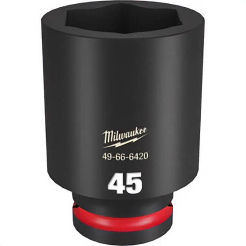 Milwaukee 49-66-6420 ShockWave Impact Duty Socket, 3/4 in Hex Drive, 45 mm Deep Socket, 6 Points