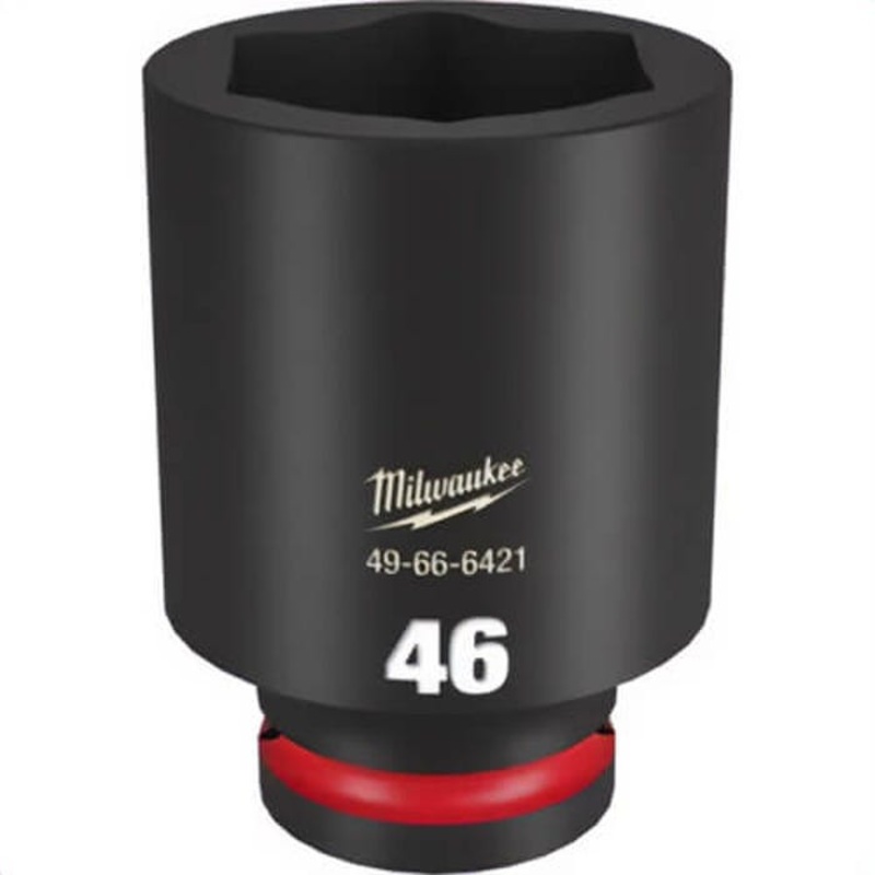 Milwaukee 49-66-6421 ShockWave Impact Duty Socket, 3/4 in Hex Drive, 46 mm Deep Socket, 6 Points
