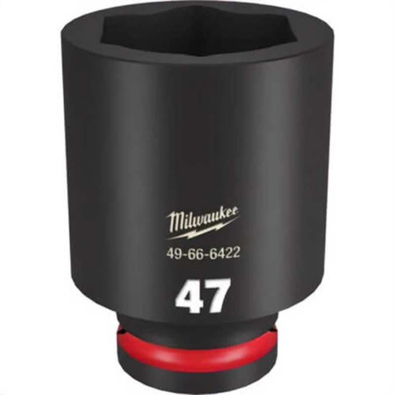Milwaukee 49-66-6422 ShockWave Impact Duty Socket, 3/4 in Hex Drive, 47 mm Deep Socket, 6 Points
