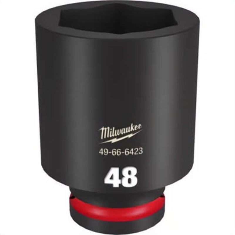 Milwaukee 49-66-6423 ShockWave Impact Duty Socket, 3/4 in Hex Drive, 48 mm Deep Socket, 6 Points