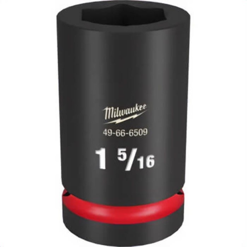 Milwaukee 49-66-6509 ShockWave Impact Duty Socket, 1 in Hex Drive, 1-5/16 in Deep Socket, 6 Points