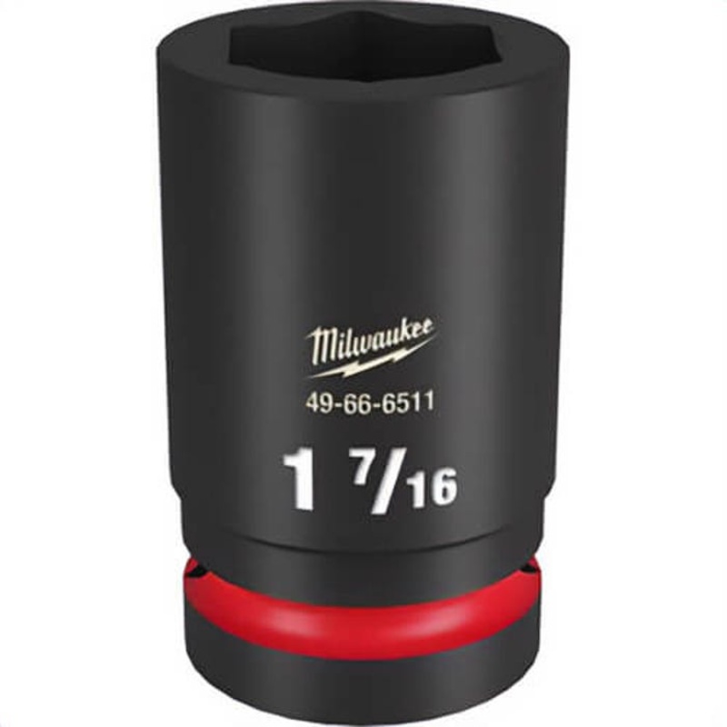 Milwaukee 49-66-6511 ShockWave Impact Duty Socket, 1 in Hex Drive, 1-7/16 in Deep Socket, 6 Points