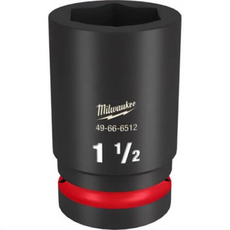 Milwaukee 49-66-6512 ShockWave Impact Duty Socket, 1 in Hex Drive, 1-1/2 in Deep Socket, 6 Points