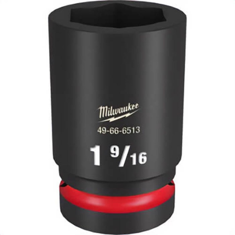 Milwaukee 49-66-6513 ShockWave Impact Duty Socket, 1 in Hex Drive, 1-9/16 in Deep Socket, 6 Points