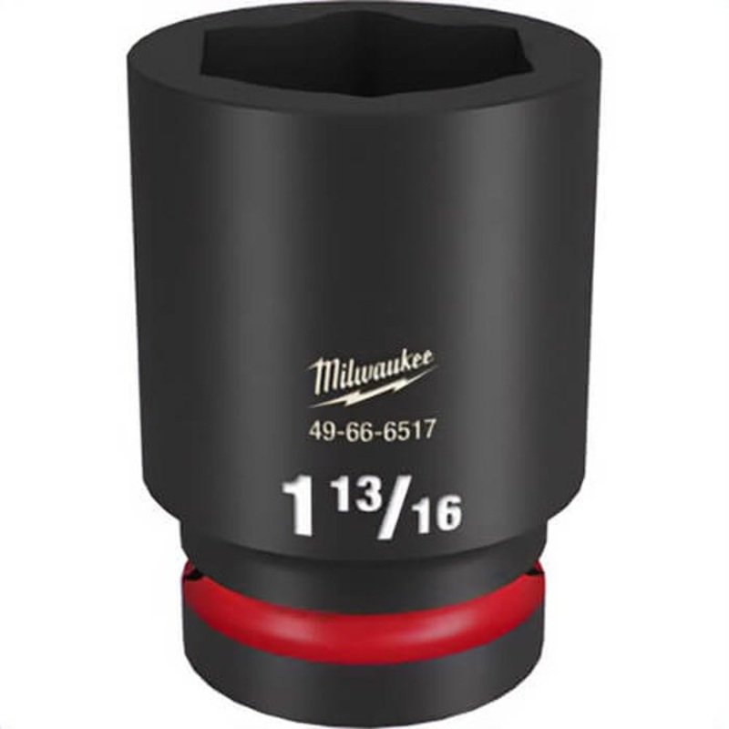 Milwaukee 49-66-6517 ShockWave Impact Duty Socket, 1 in Hex Drive, 1-13/16 in Deep Socket, 6 Points