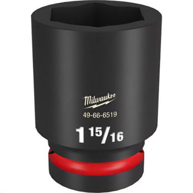 Milwaukee 49-66-6519 ShockWave Impact Duty Socket, 1 in Hex Drive, 1-15/16 in Deep Socket, 6 Points
