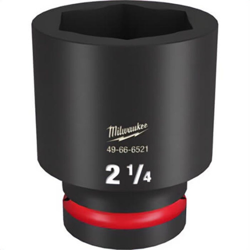 Milwaukee 49-66-6521 ShockWave Impact Duty Socket, 1 in Hex Drive, 2-1/4 in Deep Socket, 6 Points