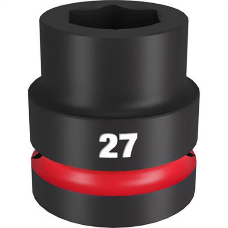 Milwaukee 49-66-6592 ShockWave Impact Duty Socket, 1 in Hex Drive, 27 mm Standard Socket, 6 Points