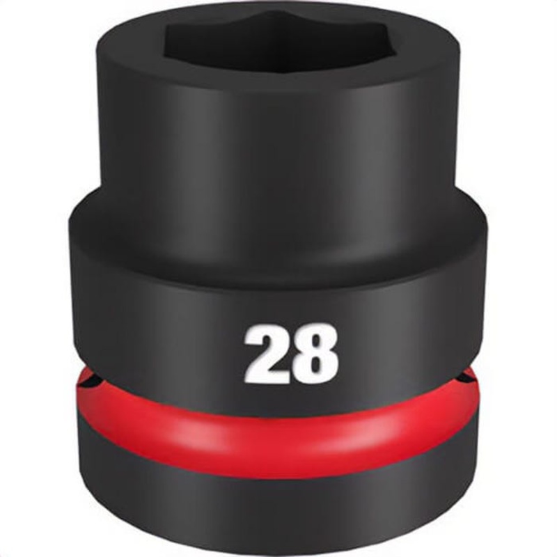 Milwaukee 49-66-6593 ShockWave Impact Duty Socket, 1 in Hex Drive, 28 mm Standard Socket, 6 Points