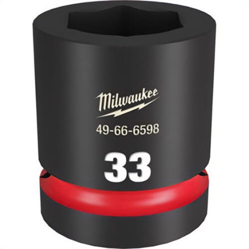 Milwaukee 49-66-6598 ShockWave Impact Duty Socket, 1 in Hex Drive, 33 mm Standard Socket, 6 Points
