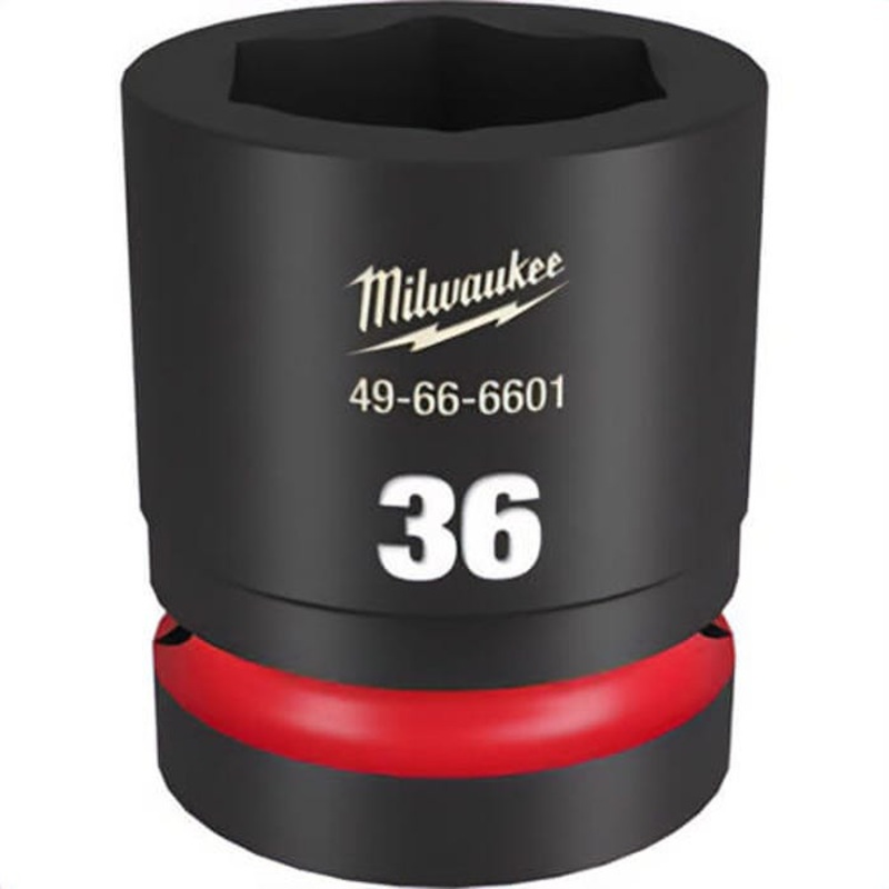 Milwaukee 49-66-6601 ShockWave Impact Duty Socket, 1 in Hex Drive, 36 mm Standard Socket, 6 Points