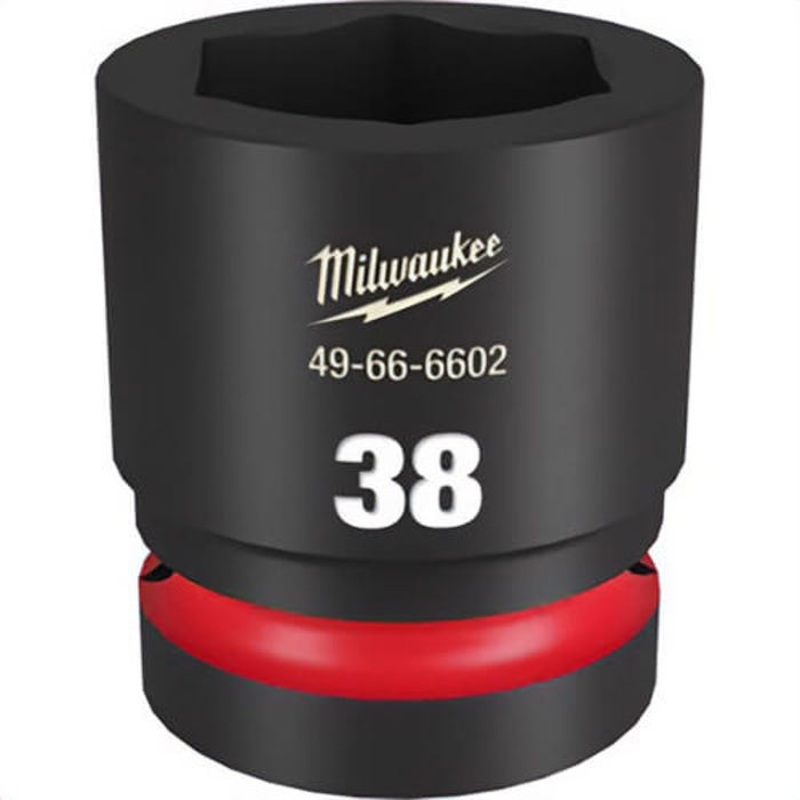 Milwaukee 49-66-6602 ShockWave Impact Duty Socket, 1 in Hex Drive, 38 mm Standard Socket, 6 Points